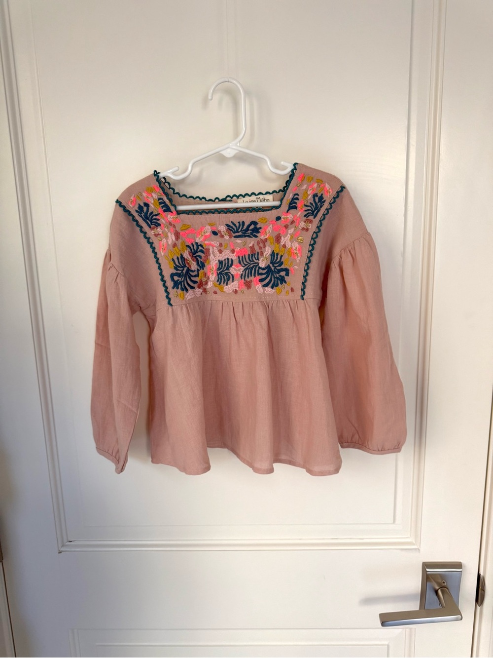 Louise Misha Paris Boho Bohemian Embroidered Peasant Blouse Top Girls size 6